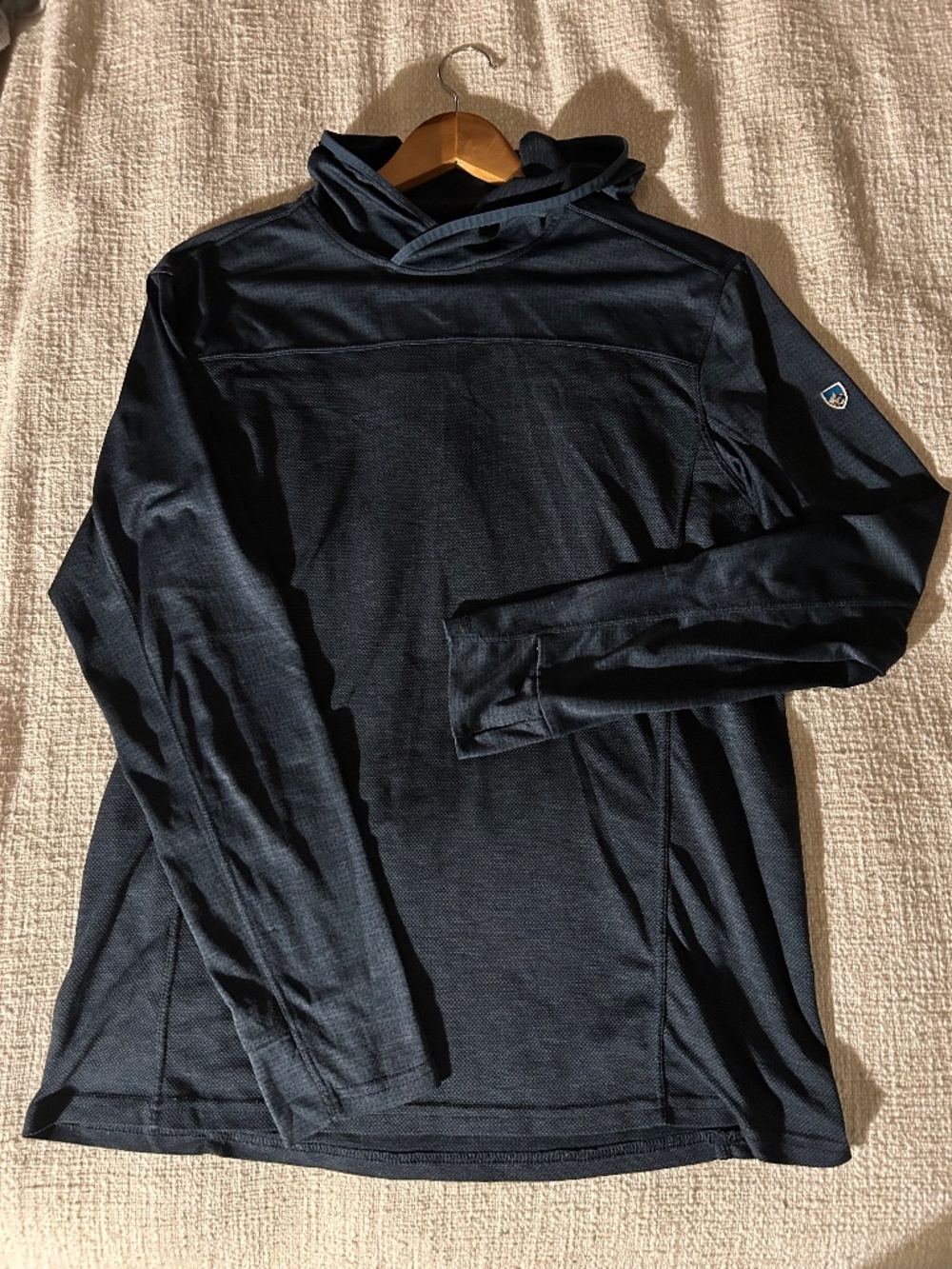 Kuhl Men's Hoodie Long Sleeve Pullover in Navy Blue